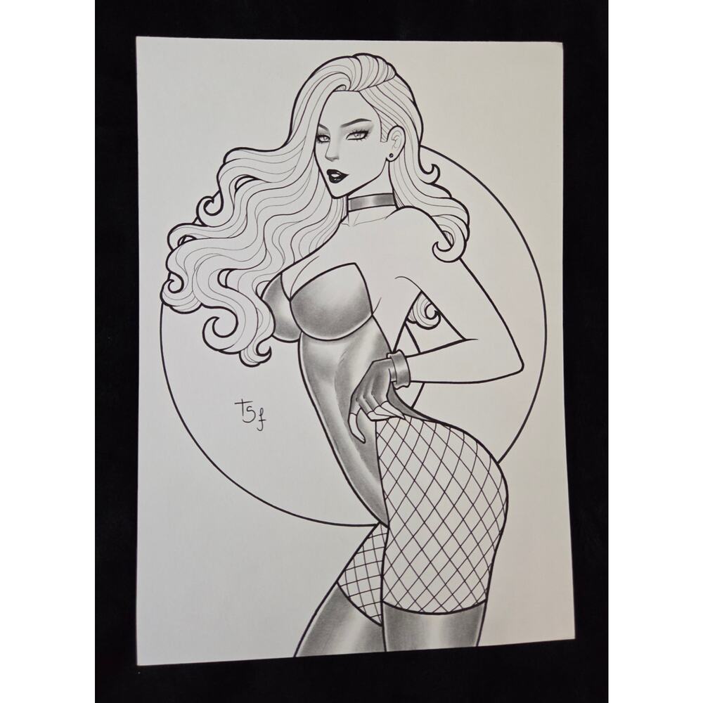 Black Canary DC Comics (8.25" x 11.75") Original Art drawing B/W sketch